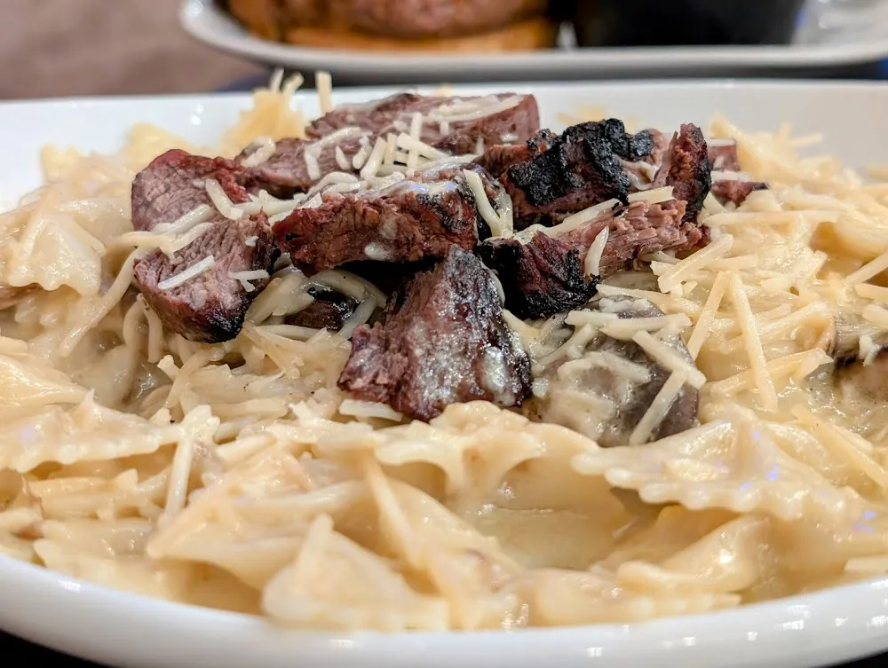 Wild Mushroom Pasta with Steak